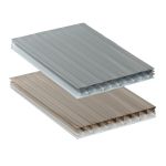 25mm Heatguard and Bronze opal dual tinted polycarbonate sheets with a heat reflective external surface and a light reflective opal inner surface