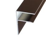 Aluminium F section for edge of roof - brown
