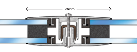 Self supported horizontal glazing bar