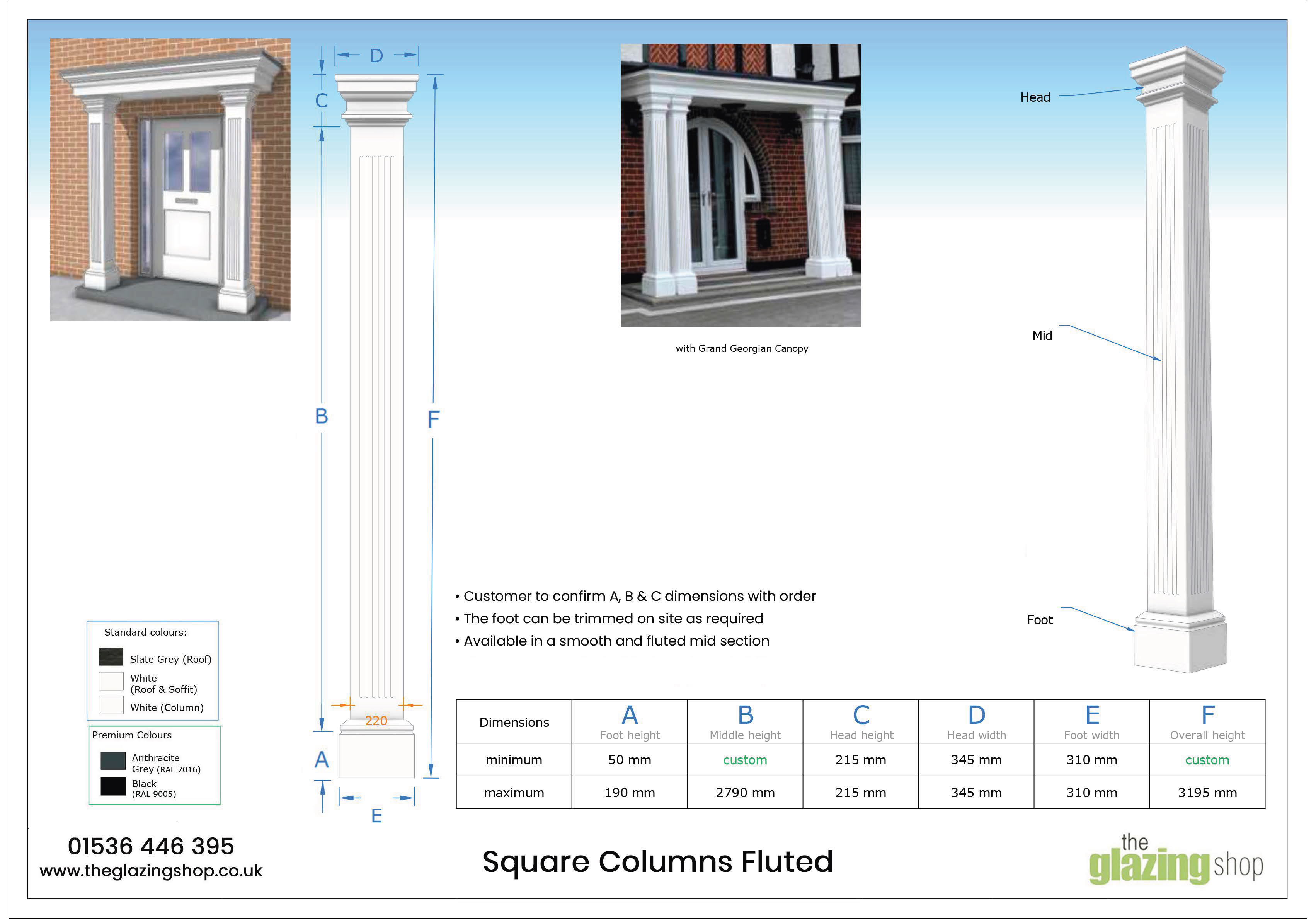 Square Columns Fluted